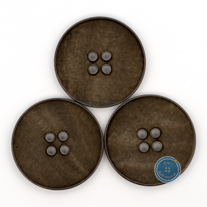 (3 pieces set) 28mm Shell Button Spray Brown Color
