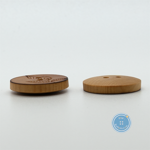 (3 pieces set) 22mm Laser Leaf pattern on Wood button