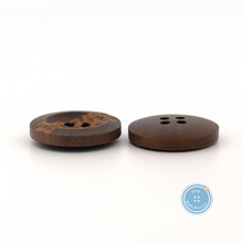 Load image into Gallery viewer, (3 pieces set) 15mm,18mm &amp; 23mm Dark Brown wooden button with laser pattern
