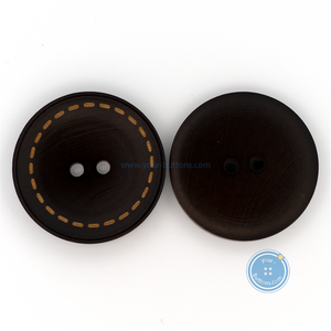 (3 pieces set) 37mm Dark Brown Wooden Button with Laser