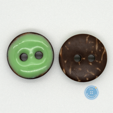 Load image into Gallery viewer, (3 pieces set)13mm Epoxy Coconut Shell Button (Pink &amp; Green)

