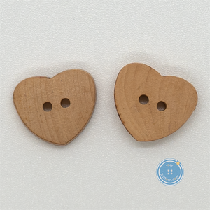 (3 pieces set) 15mm Heart Wood button