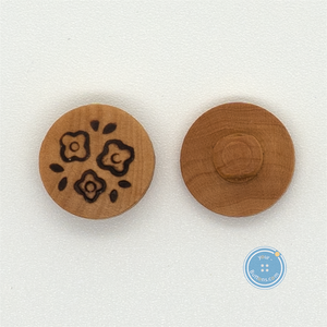 (3 pieces set) 13mm Wooden Shank Button with little flower