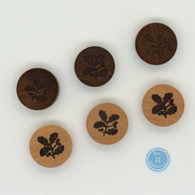 Load image into Gallery viewer, (3 pieces set) 15mm Wooden Shank Button with flower pattern
