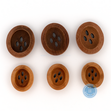 Load image into Gallery viewer, (3 pieces set) 13mm &amp; 22mm Oval shape Wood Button with Oval Hole
