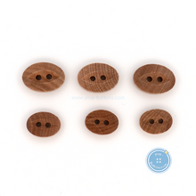 Load image into Gallery viewer, (3 pieces set) 11mm &amp; 15mm Oval shape Wood Button with fisheye
