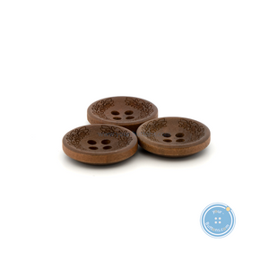 (3 pieces set) 15mm DTM Brown laser Wooden Button