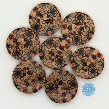 Load image into Gallery viewer, (3 pieces set) 11.5mm &amp; 15mm 2hole Wooden Button with Print Pattern
