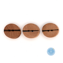 Load image into Gallery viewer, (3 pieces set) 28mm Oval Litchi Wooden Button with Burnt line pattern
