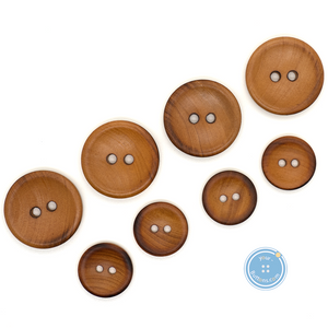(3 pieces set) 30mm, 25mm ,18mm & 15mm 2hole Wood Button with Burnt