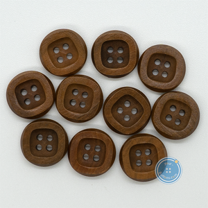 (3 pieces set) 16mm Dark Brown Wood button