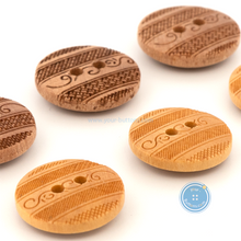 Load image into Gallery viewer, (3 pieces set) 15mm Boxwood Button &amp; Litchi Wood Button with laser

