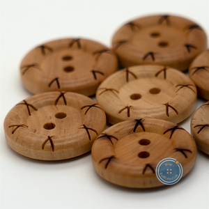 (3 pieces set) 19mm-2hole Laser Wooden Button