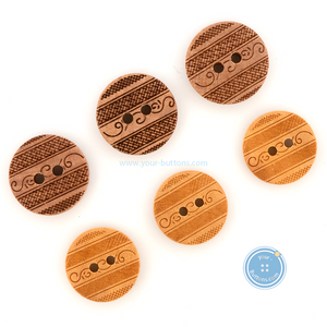 (3 pieces set) 15mm Boxwood Button & Litchi Wood Button with laser