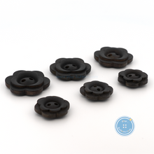 Load image into Gallery viewer, (3 pieces set) 19mm &amp; 25mm Flower Wood Button in Dark Brown
