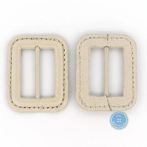 (1 pieces set) 45mm Real Leather Buckle - Cream White