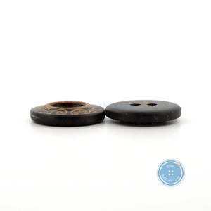 (3 pieces set) 15mm Horn Button with Pattern
