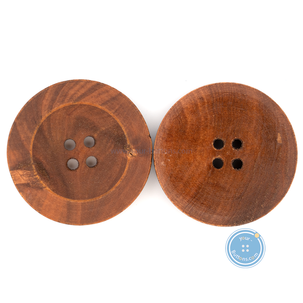 (3 pieces set) 30mm Aged Wooden Button from Year1980s