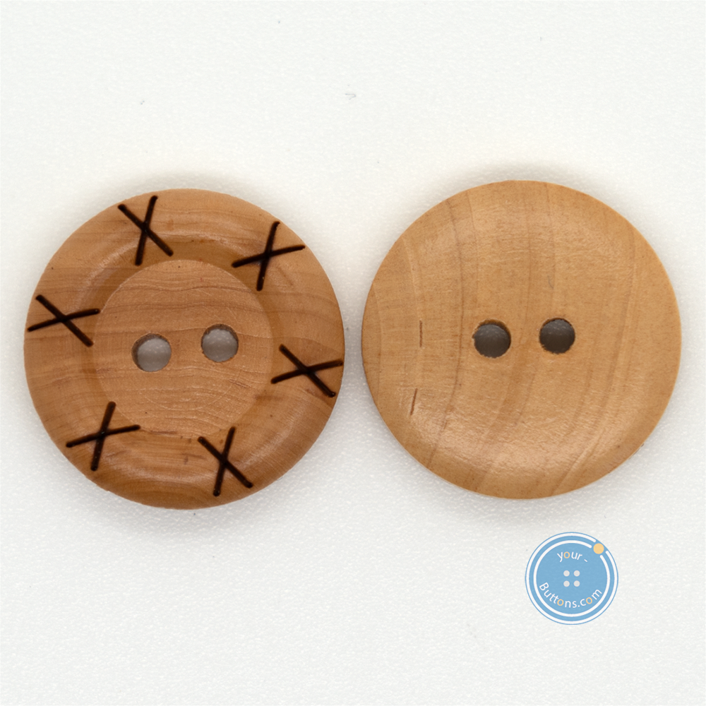 (3 pieces set) 19mm-2hole Laser Wooden Button
