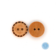 Load image into Gallery viewer, (3 pieces set) 12mm,15mm &amp; 18mm Wooden Button with Burnt Pattern
