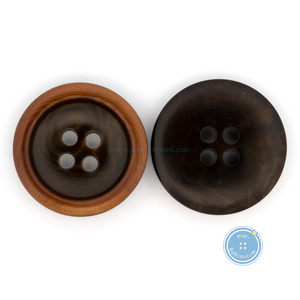 （3 件套）20 毫米棕色 Corozo 鈕扣帶燒邊