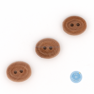 (3 pieces set) 14mm Oval shape Lychee Wood Button