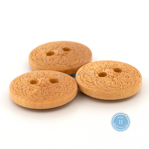 (3 pieces set) 15mm Laser Wooden Button