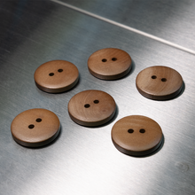 Load image into Gallery viewer, (3 pieces set) 25mm wooden button Chocolate Brown color

