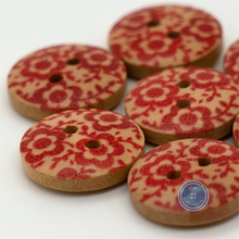 Load image into Gallery viewer, (3 pieces set) 15mm-2hole Wooden Button with Print Pattern
