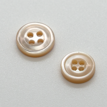 Load image into Gallery viewer, (3 pieces set) 9mm &amp; 10mm Trocas shell shirt button double rim

