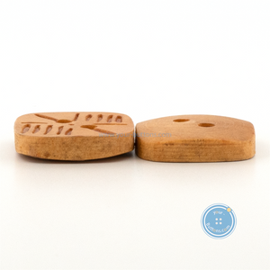 (3 pieces set) 18mm Square Wooden Button with Burnt Pattern