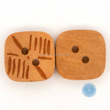 Load image into Gallery viewer, (3 pieces set) 18mm Square Wooden Button with Burnt Pattern
