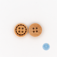 Load image into Gallery viewer, (3 pieces set) 11mm Natural Wooden Button with Burnt Pattern
