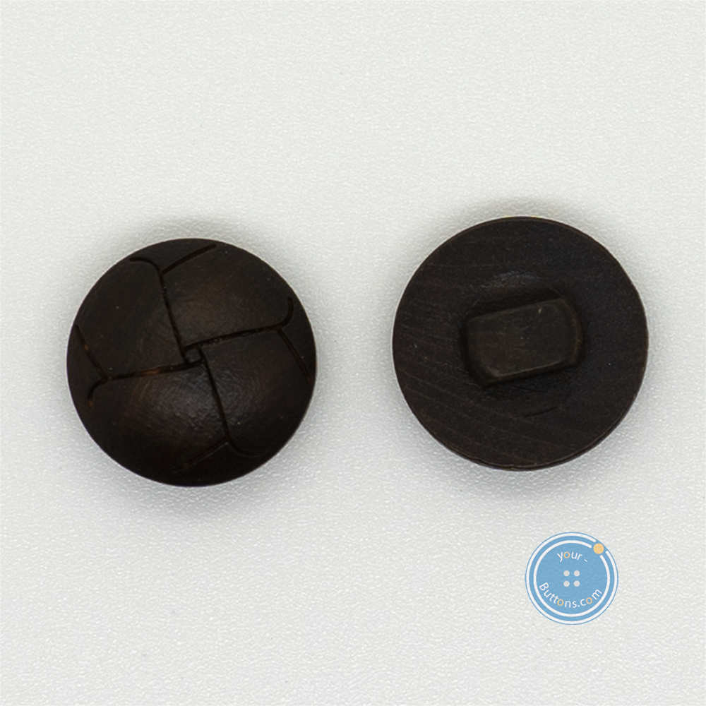 (3 pieces set) 15mm & 22mm Wooden Shank Button with leather looking