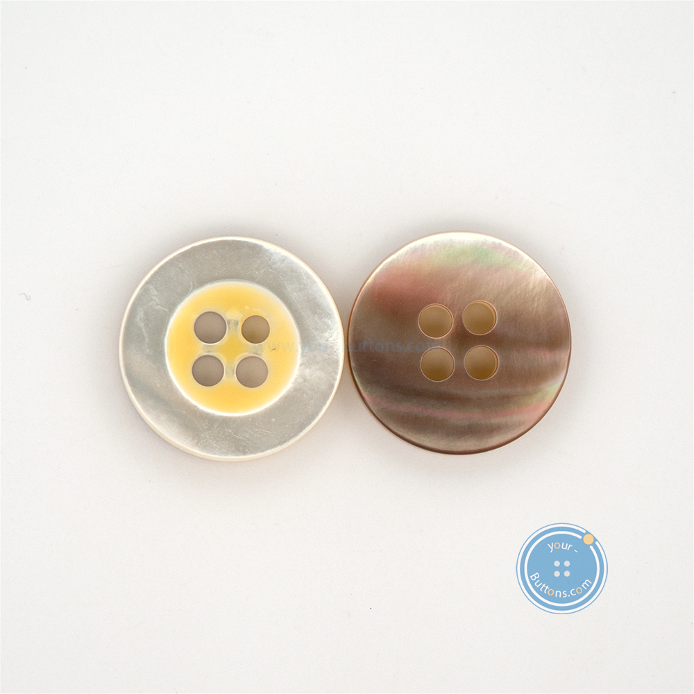(3 pieces set) 15mm & 20mm Epoxy Shell Button (Red,Rose & Yellow)