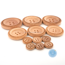 Load image into Gallery viewer, (3 pieces set) 11mm,13mm,27mm &amp; 34mm Litchi Wooden Button with laser

