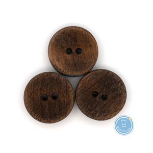 (3 pieces set) 18mm Dark Brown Wooden Button