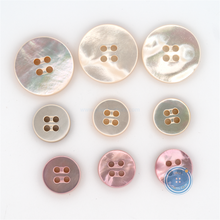 Load image into Gallery viewer, (3 pieces set) 11mm &amp; 17mm 4hole Button Natural and DTM Pink
