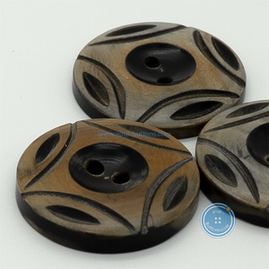 (2 pieces set) 26mm Hand-Made Horn Button