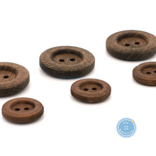 Load image into Gallery viewer, (3 pieces set) 15mm &amp; 23mm Dark Brown Wooden Button

