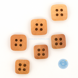 (3 pieces set) 11mm & 13mm Square Wooden Button