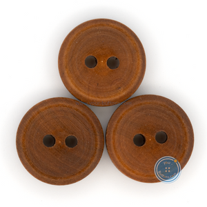 (3 pieces set) 15mm Dark Brown Wood Button