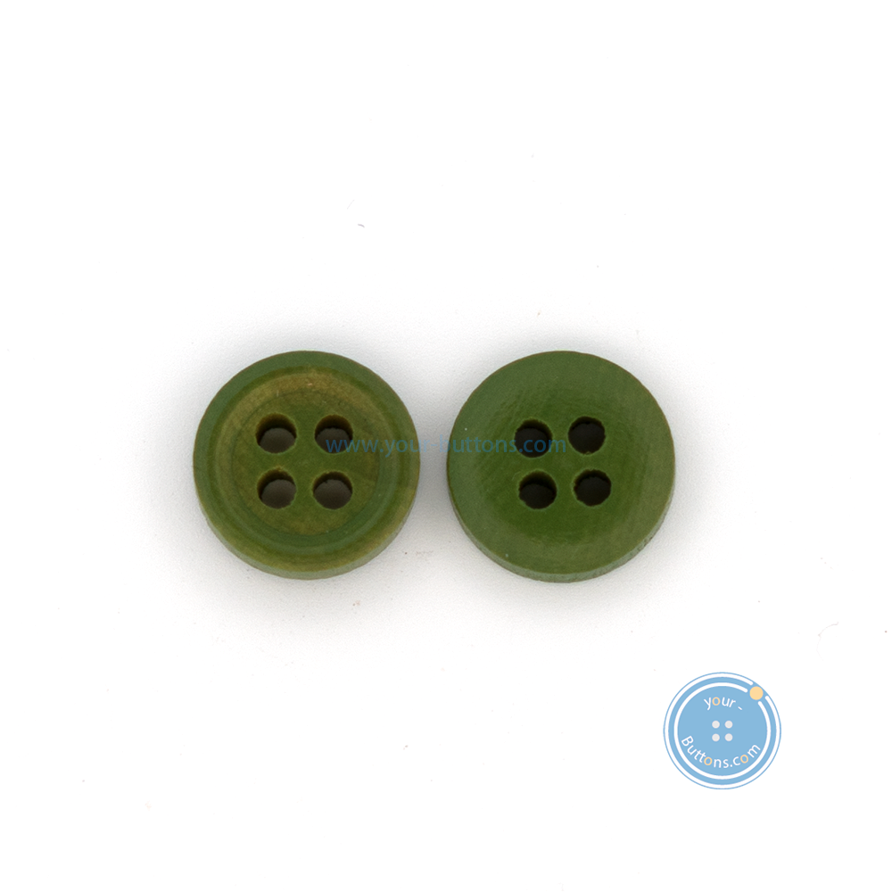 (3 pieces set) 9mm Wooden Button - Green & Pink