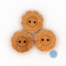Load image into Gallery viewer, (3 pieces set) 15mm Flower Shape Natural Wooden Button
