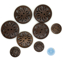 Load image into Gallery viewer, (3 pieces set) 38mm , 34mm &amp; 22mm Laser Wooden Button
