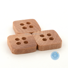 Load image into Gallery viewer, (3 pieces set) 11mm Square Litchi Wooden Button
