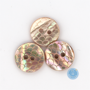 (3 pieces set) 14mm Abalone Shell Button with Pattern