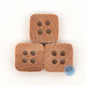 (3 pieces set) 11mm Square Litchi Wooden Button