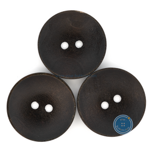 (3 pieces set) 35mm Huge DTM Dark Brown Wooden Button