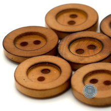 Load image into Gallery viewer, (3 pieces set) 15mm,18mm,20mm &amp; 30mm-2hole Burnt Wooden Button
